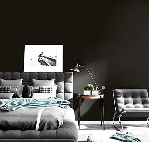 Dimoon 118''x23.6'' Black Peel and Stick Wallpaper Contact Paper Modern Self Adhesive Wall Paper Removable Renter Friendly Textured Solid Color Shelf Cabinet Vinyl Roll (118''x23.6'',Black)