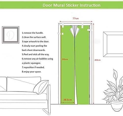 Door Wallpaper Self-Adhesive Door Poster 3D Door Picture - Path into The Sea - Door Film Photo Wallpaper Premium PVC Waterproof Door Sticker Wall Sticker for Bedroom Living Room Door Decoration