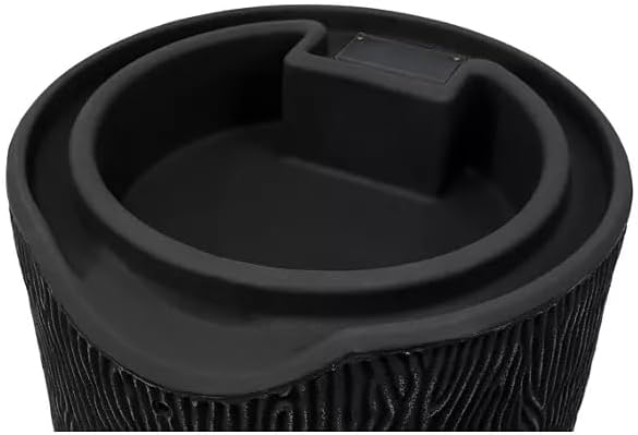 Impressions Bark 50-Gallon Rain Barrel, Wood Grain Design, Decorative Water Collection Tank (Black)