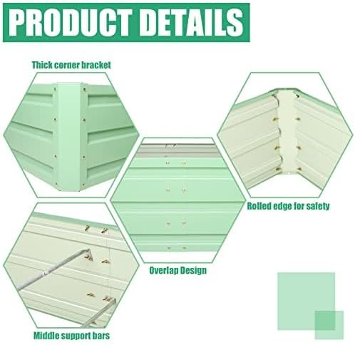 SnugNiture Galvanized Raised Garden Bed 8x4x2FT Outdoor Large Metal Planter Box Steel Kit for Planting Vegetables, Flowers