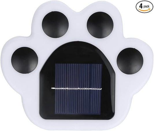 Outdoor Solar Lights, Automatic 7 Color Changing Solar Paw Print Lights, Rechargeable Paw Print Solar Garden Lights Outdoor Waterproof Led Garden Lights Beautiful Solar Powered Outdoor Decor(4 Packs)