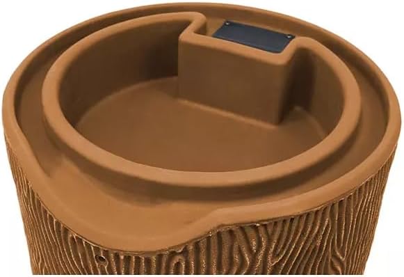 Impressions Bark 50-Gallon Rain Barrel, Wood Grain Design, Decorative Water Collection Tank (Terracotta)