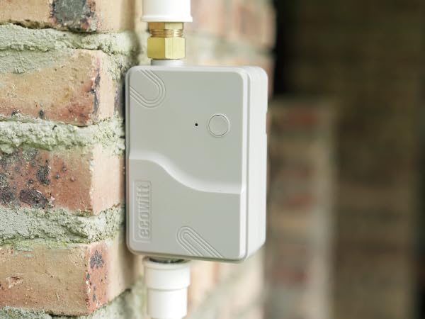 ECOWITT Wittflow Sprinkler Timer, WFC01 Smart Watering Timer, Need to Connect to GW2000 Wi-Fi Hub, Built-in Water Flow Meter and Temperature Sensor, NPT Thread, Intelligent Irrigation