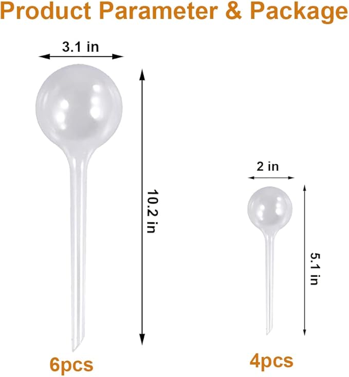 MOONSOUND Plant Automatic Watering Devices, Clear Plastic Self-Watering Bulbs Flower Automatic Watering Device While Away Garden Waterer for Plant Indoor Outdoor