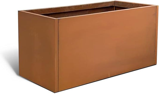 Corten Steel Planter Box Rectangular Planters Large Outdoor Planter Metal Planter Box for Tall Plant Trough Rustic Patina for Garden Yard Commercial Residential Farm 16 in x 31.5 in x 16 in