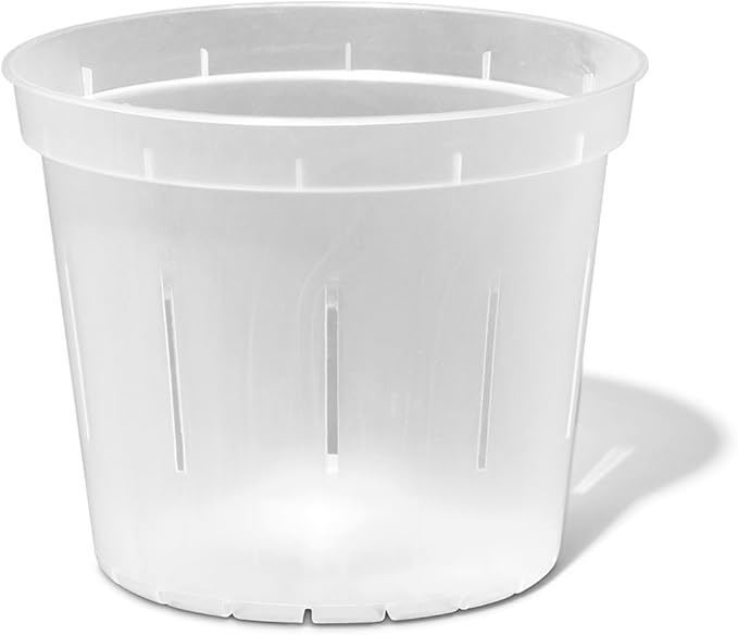 rePotme 5 inch Orchid Pot 3 Pack - Slotted Orchid Pots with Holes for Repotting (Crystal Clear)
