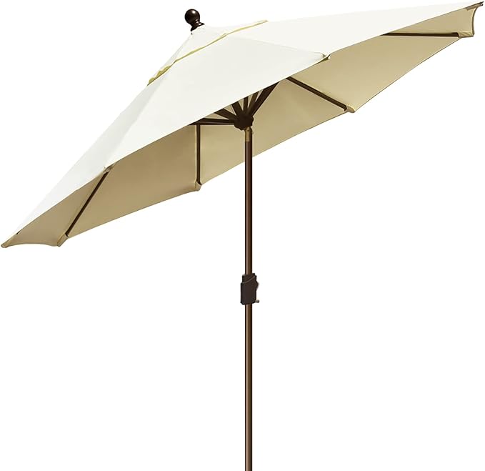 EliteShade USA 10-Year-Non-Fading 9Ft Market Umbrella Patio Umbrella Outdoor Table Umbrella with Ventilation, Natural