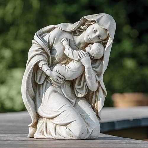 Joseph's Studio by Roman Inc., Kneeling Madonna, Garden Collection, Religious Statue, Holy Family, Memorial, Angel, Patron Saint, Garden Décor (6x10x13)