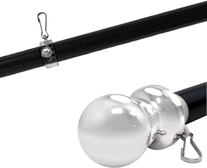 Flag Pole Tangle Free Spinning 6 Ft Flagpole by Grace Alley - Wind Resistant and Rust Proof Black Aluminum for American Flags - Residential and Commercial Grade Durability for Home and Garden and Yard