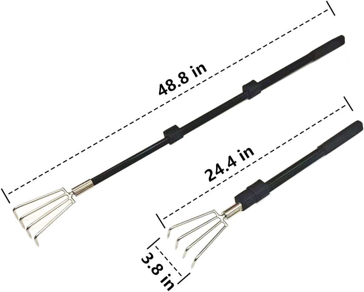 2 Pcs tainless Steel Garden Claw rake Multifunctional rake, Lengthened Aluminum Alloy Handle,Garden rakes, Clams rakes, Weeding rakes can Also be Used to dig for Treasures. (2)