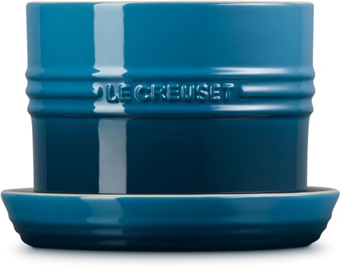 Le Creuset Stoneware Herb Planter, 5.5 Inches, Deep Teal