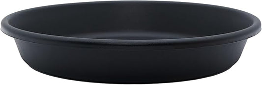 The HC Companies 8 Inch Round Plastic Classic Plant Saucer - Indoor Outdoor Plant Trays for Pots - 8.5"x8.5"x1.5" Black
