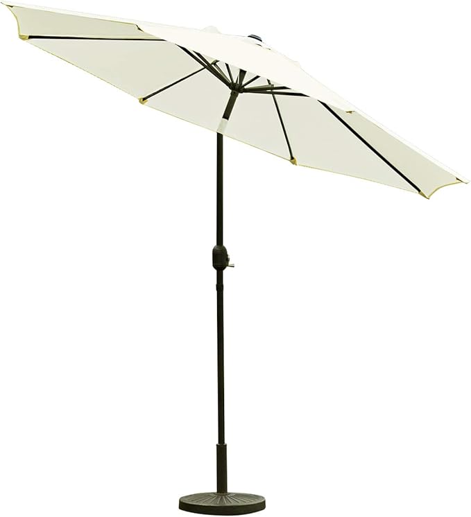 Sunnyglade 9' Patio Umbrella Outdoor Table Umbrella with 8 Sturdy Ribs (Beige)