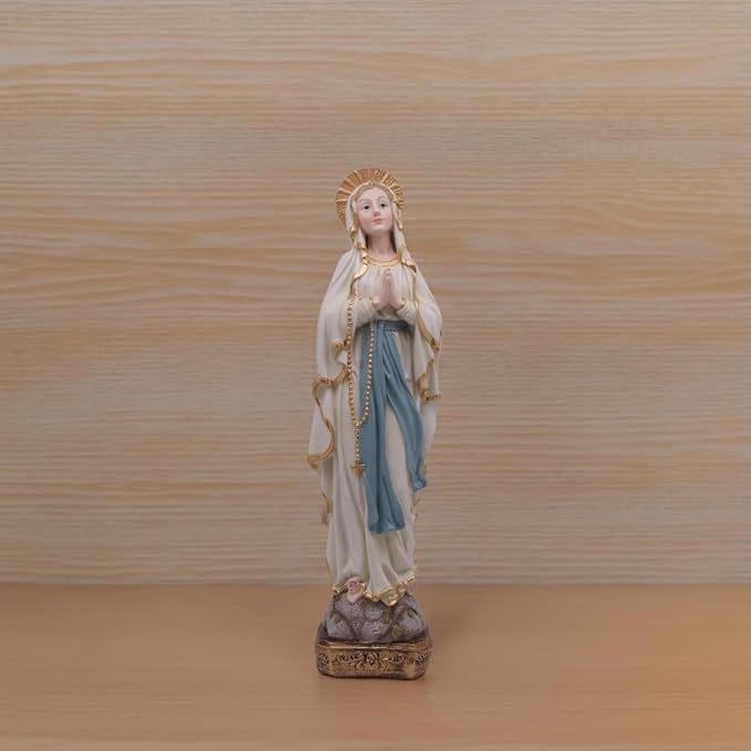 MeritMode 15" H Virgin Mary Praying Statue - Lourdes Catholic Collectible Figurine, Blessed Mother Figurine, Ideal Religious Gift for Home Décor & Outdoor Garden Decorations