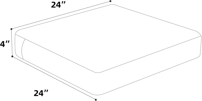 Favoyard Outdoor Chair Cushion 24 x 24 x 4 Inch Rainproof & 3-Year Fade Resistant Patio Furniture Cushions with Removable Cover and Adjustable Ties for Garden Sofa Couch Pads Set of 2, Blue