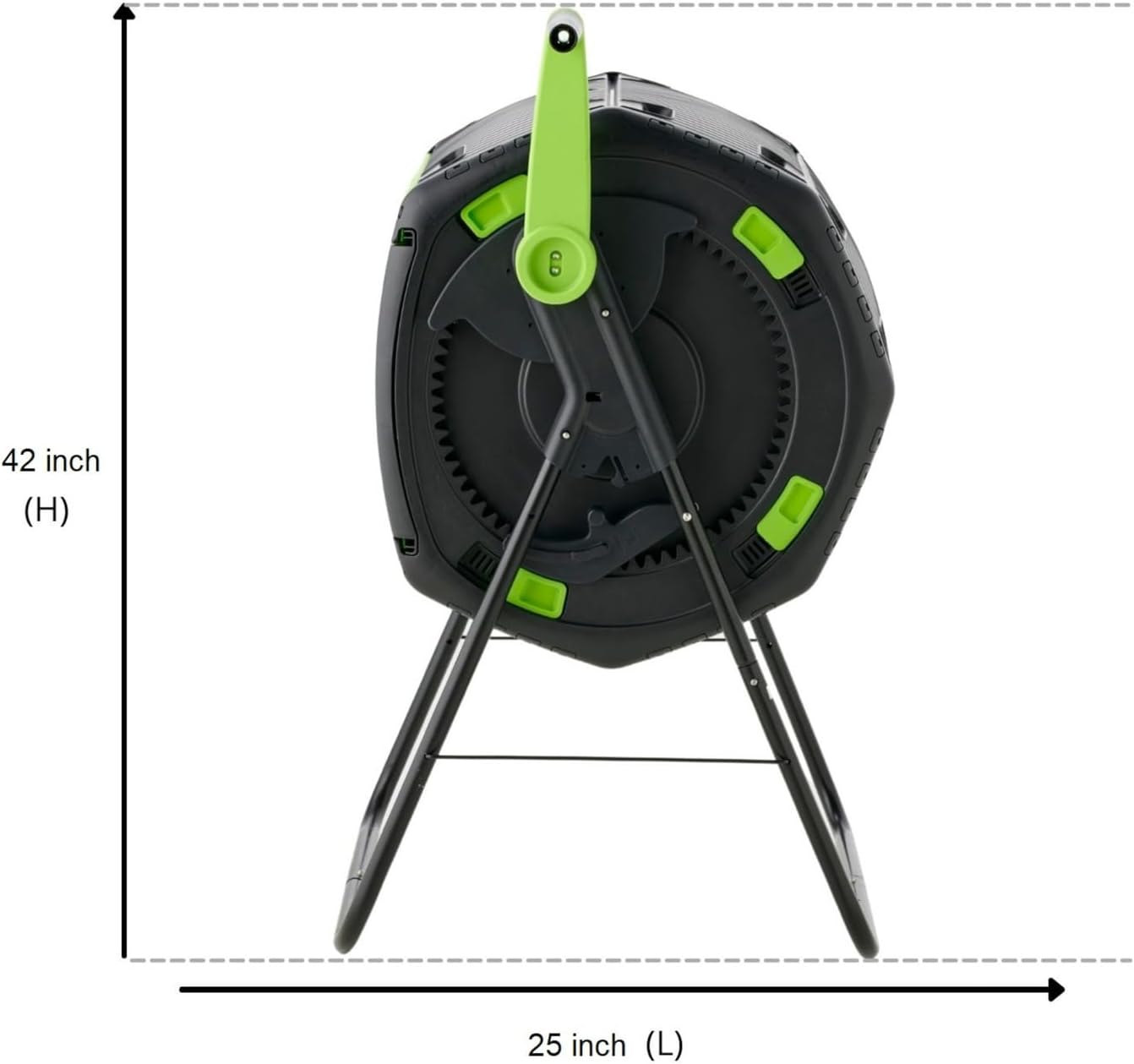 Compost Tumbler 48 Gallon Dual Compartment - Easy Turning Geared Design