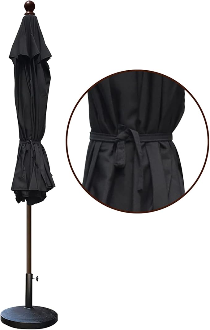 EliteShade USA 10-Year-Non-Fading 9Ft Market Umbrella Patio Umbrella Outdoor Table Umbrella with Ventilation, Black