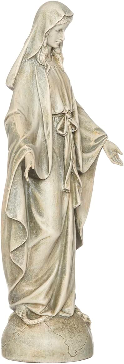 Joseph's Studio by Roman Inc., Our Lady of Grace, Garden Collection, Religious Statue, Holy Family, Memorial, Angel, Patron Saint, Garden Décor (14x5x3)