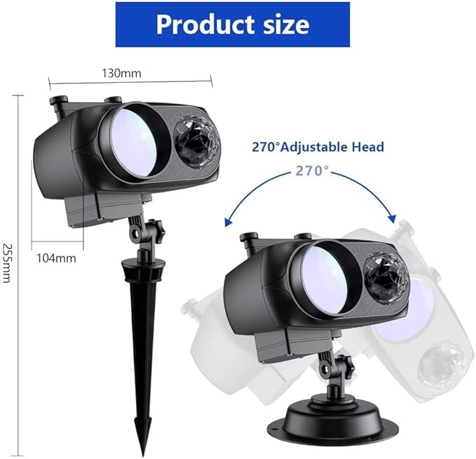 Decorative Lighting Projectors Outdoor, Chirstmas LED Projection Lamp with Remote Control & Timer Function for Xmas Holiday Party Garden Patio Decoration