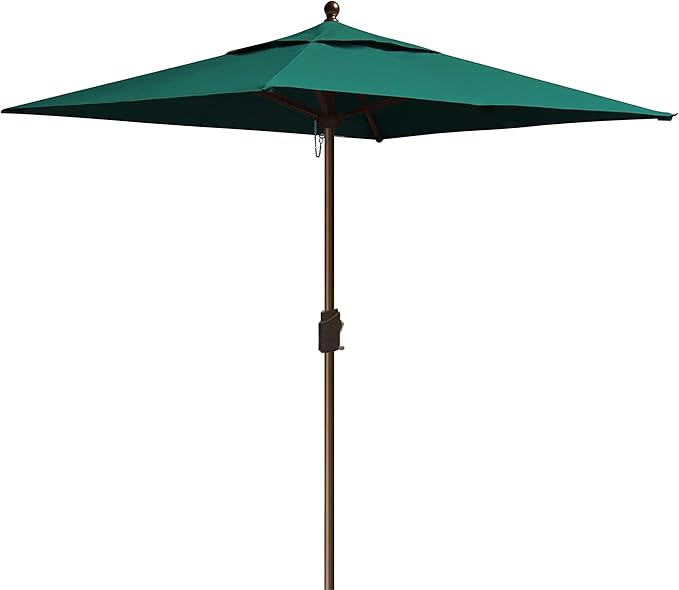 EliteShade USA 10-Year-Non-Fading 6x6Ft Square Market Umbrella Patio Outdoor Table Umbrella with Ventilation, Forest Green