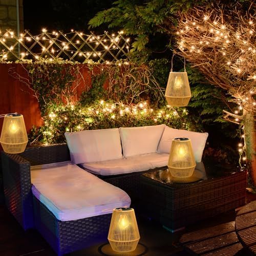 Solar Lanterns Outdoor, KagoLing Solar Hanging Lantern Lights Decorative Christmas Light for Garden Patio Courtyard Lawn, HANDLAN-01