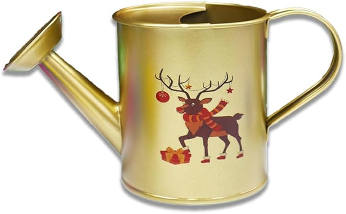Metal Small Watering Can for Outdoor and Indoor Plants, Watering Can Decor, 500ML (Small Gold)