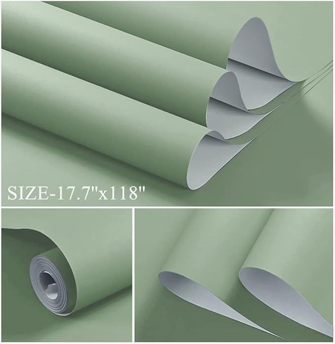 Dimoon 78.7''x17.7'' Cyan Peel and Stick Wallpaper Contact Paper Modern Self Adhesive Wall Paper Removable Renter Friendly Textured Solid Color Shelf Cabinet Vinyl Roll (78.7''x17.7'',Peppermint)