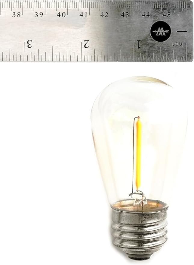 Hometown Evolution, Inc. E26 Commercial String Lights with 16 Gauge Wire (S14 LED Plastic, 50 Foot 25 Socket)