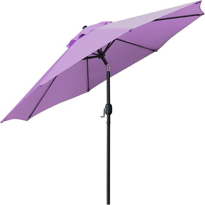 Sunnyglade 9' Patio Umbrella Outdoor Table Umbrella with 8 Sturdy Ribs（Purple）