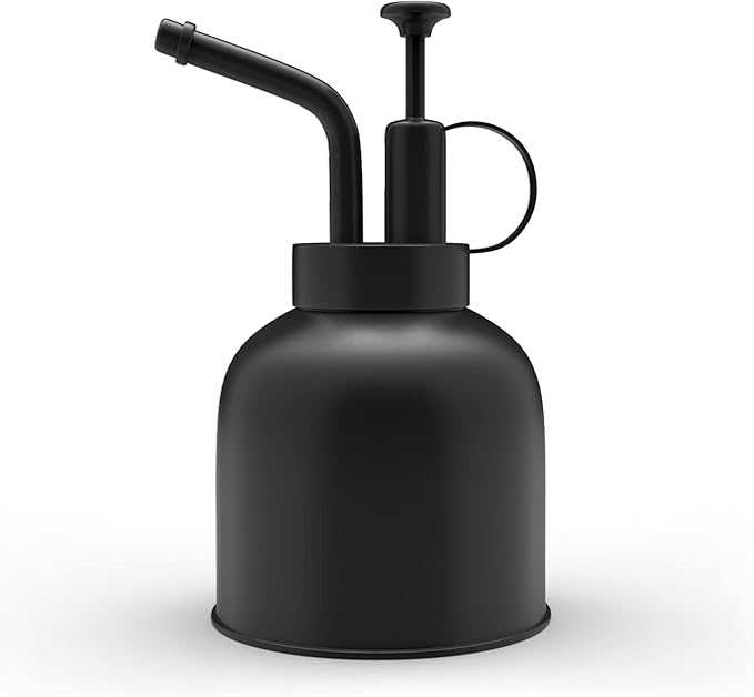 Plant Mister Spray Bottle Stainless Steel Watering Can for Indoor Plants Bonsai Sprayer Succulent Spritzer Houseplant Atomizer Terrarium Mister Modern Garden Tools 10oz/300ml Black