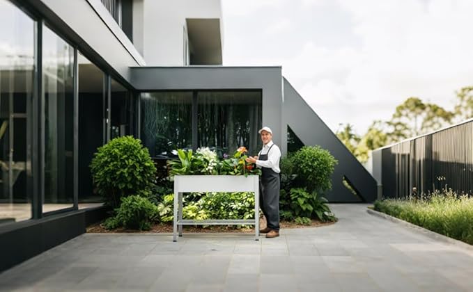 Raised Garden Bed, Garden Raised Planter Box with Legs, Galvanized Garden Planter for Herbs and Vegetables (40" Grey)