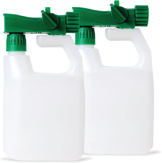 Humboldts Secret 2-Pack Garden Hose End Sprayer | Multipurpose Lawn Attachment with 100 to 1 Mixing Ratio | Garden Sprayer for Lawn Care, Fertilizing, Car Wash & Outdoor Use | 32 ounce