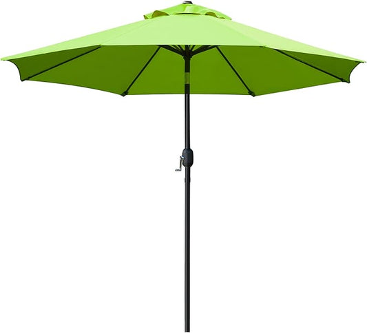 Sunnyglade 9' Patio Umbrella Outdoor Table Umbrella with 8 Sturdy Ribs (Grass Green)
