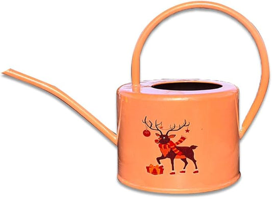 Metal Watering Can for Outdoor and Indoor Plants, Watering Can Decor, 1 Gallon (Brown)