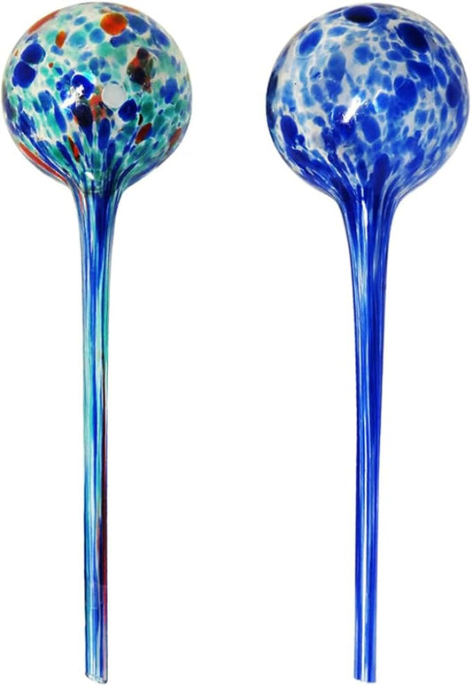 Evelots Plant Watering Globes/Bulbs (2 Pack) - Extra Long 14 Inches - Great for Big Plants - Hand Blown Glass - Automatic Water Irrigation System - Use Indoor/Outdoor - Leave Your Home Worry Free