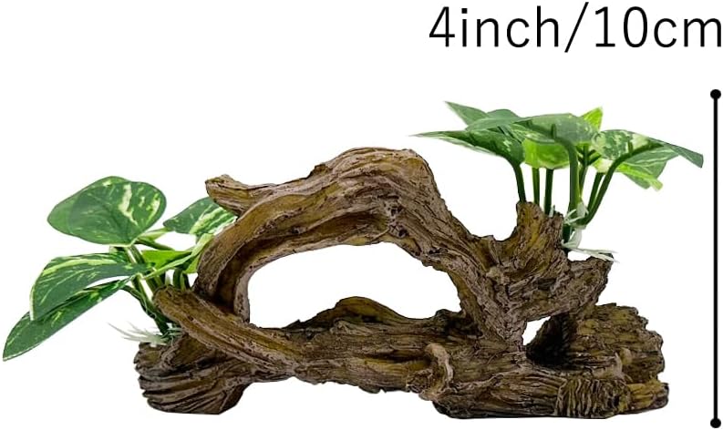 Smoothedo-Pets Fish Tank Decorations Aquarium Decor Ornaments Betta Silk Leaf pad Hammock Artifical Driftwood Cave Goldfish Bowl Accessories (Type-E)