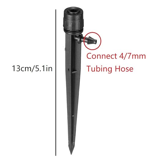 Lxcom Lighting Irrigation Drippers Drip Emitters Micro Spray Adjustable 360 Degree Full Circle Pattern Water Flow Irrigation Drippers Drip System Parts Drip Irrigation, 50 Pack(Black)