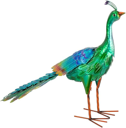 DREAMSOUL Peaock Garden Statues Metal Garden Sculptures & Statues Peacock Statue for Patio Yard Gift