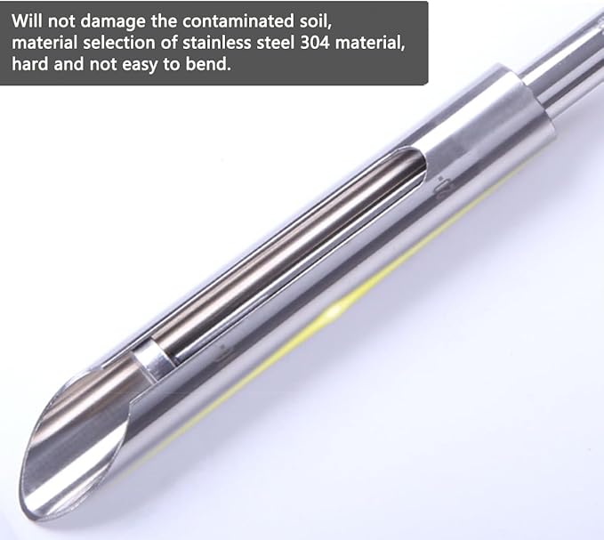 INTBUYING 40’’ Soil Sampler Probe Soil Test Probe with 8’’Sample Ejector and Foot Pedal &Rubber Handle Stainless Steel 2in Dia for Soil Sampling Lawn Garden Farm