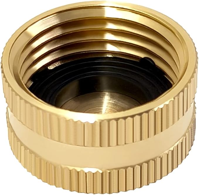 Hooshing 4PCS Brass Garden Hose End Caps 3/4" Female Garden Hose Caps with Washers