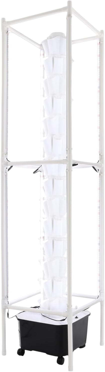 Hydroponic Growing Tower System Kit, 70-Plant Vertical Hydroponics Garden Tower with LED Grow Light, for Outdoor Indoor Herbs Fruits Vegetables Smart Garden Planter Kit