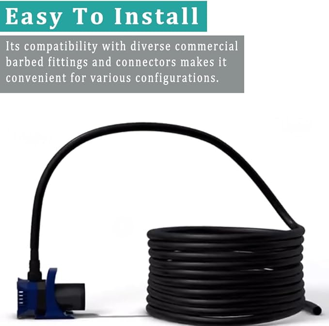 Black Vinyl Tubing 3/8” ID × 1/2” OD - 10 Feet PVC Flexible Plastic Tube Hybrid Hose, Transfer Water Air Oil for Pond Fountain Garden, Non-toxic and BPA free