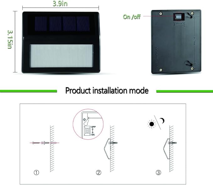 Solar Lights Outdoor, Waterproof Solar Powered Deck Step Lights for Patio Garden Backyard Garage Driveway Pathway Outside Wall Lighting (Warm White/2 Pack)