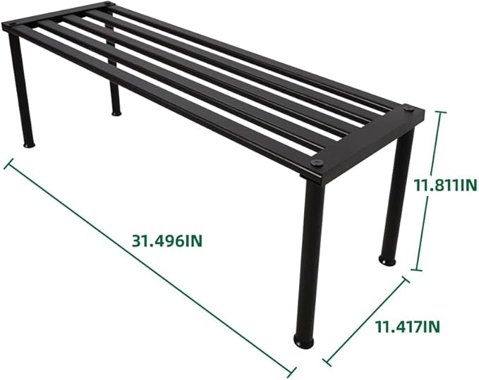 Metal Plant Stand, Rust-proof Aluminum Display Rack, Plants Display Stands Decoration Racks for Living Room Garden Balcony Patio (Ebony, 31.5Inch Tall Leg)