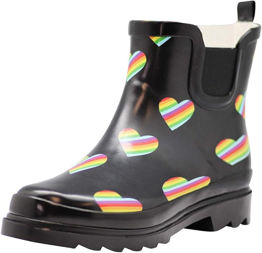 NORTY - Womens Ankle Rain Boots - Ladies Waterproof Winter Spring Garden Boot runs ½ size large