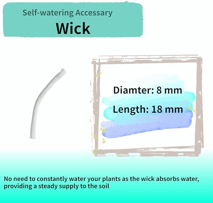 Nihow Self Watering Planter Accessory Set with Wick, Mesh - Enhance Your Plant's Growth and Health Easily