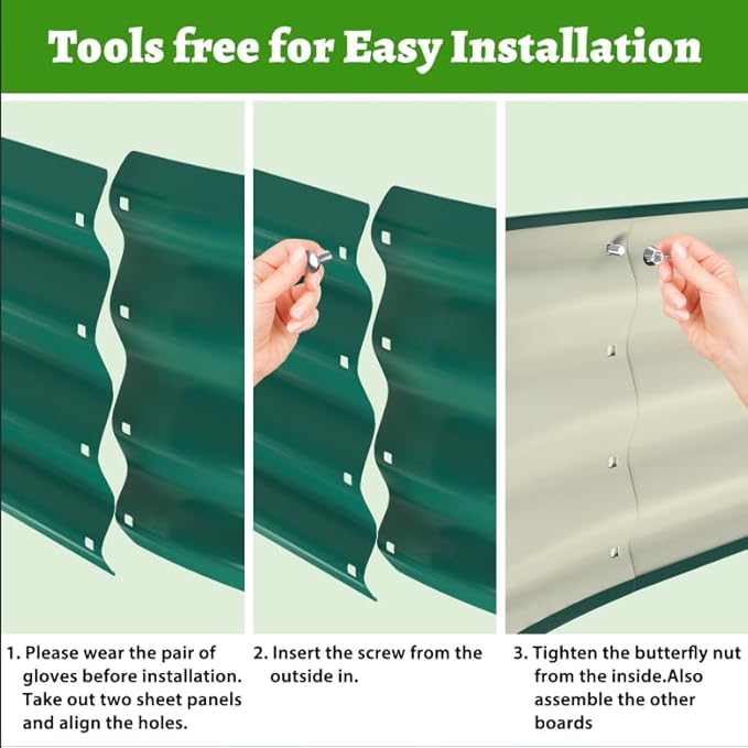 Galvanized Raised Garden Beds for Gardening - 72 x 36 x 12 inch Oval Metal Planter Boxes Above Ground Outdoor for Vegetables,Flowers,Herbs, Garden Container Green (1, 6X3X1FT)