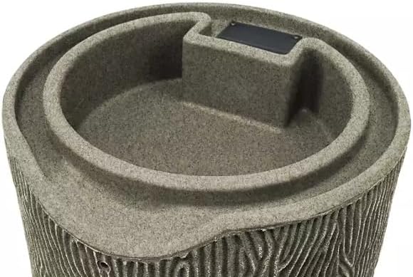 Impressions Bark 50-Gallon Rain Barrel, Wood Grain Design, Decorative Water Collection Tank (Sandstone)