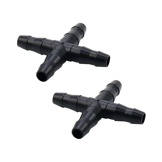 Dnyta 50pcs Drip Irrigation Barbed Coupling for 1/4 Inch Irrigation Tubing Drip Irrigation Fittings Drip Line Connectors Barb Fittings PVC for Plant Drip or Yard Spray Irrigation