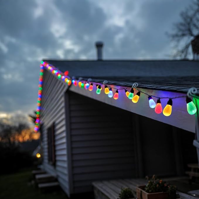 BRIMAX S14 LED Colored Light Bulbs with Faceted Surface,Outdoor Indoor String Light Replacement Bulbs,Plastic,Shatterproof, E26 Base, for Christmas Halloween Party and Holiday Decor,15 Pack